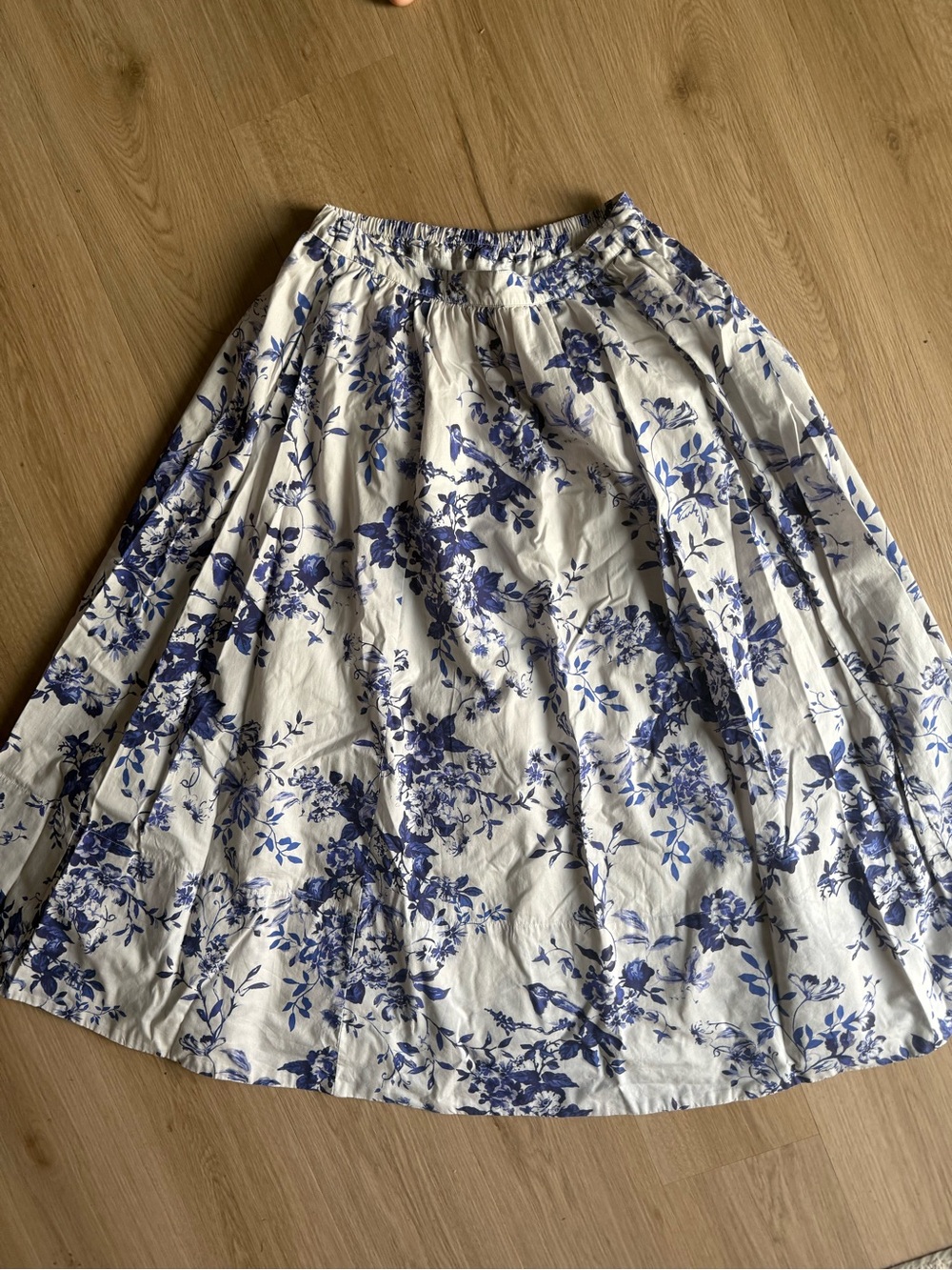 Anthropologie The Jacie Poplin Printed Midi Skirt BLUE MOTIF Sz S - Picture 2 of 5